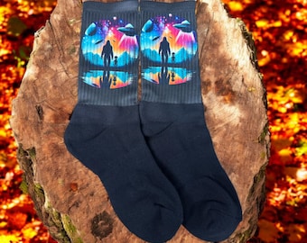Bigfoot Alien Crew Socks - Soft, Cushioned, and Stylish