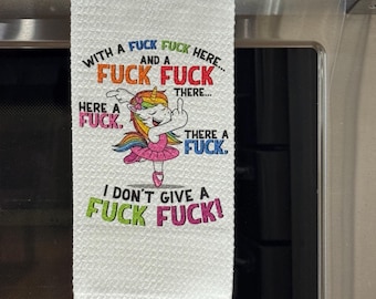 Unicorn ballerina kitchen towel