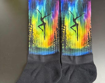 Dancer northern lights Athletic Crew Socks – Cushioned for Maximum Comfort!