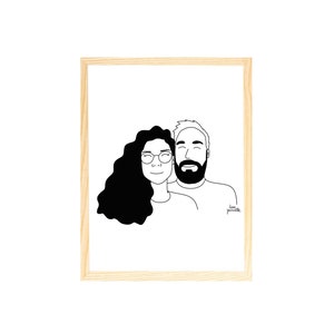 Personalized portrait family, couple, friends, animals - Digital file
