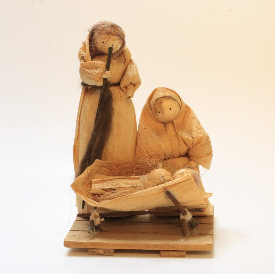 Hand Crafted Corn Husk Nativity - Etsy