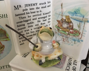 Vintage /'77 SCHMID Beatrix Potter MR JEREMY FISHER Fishing FROG Music Box Figure