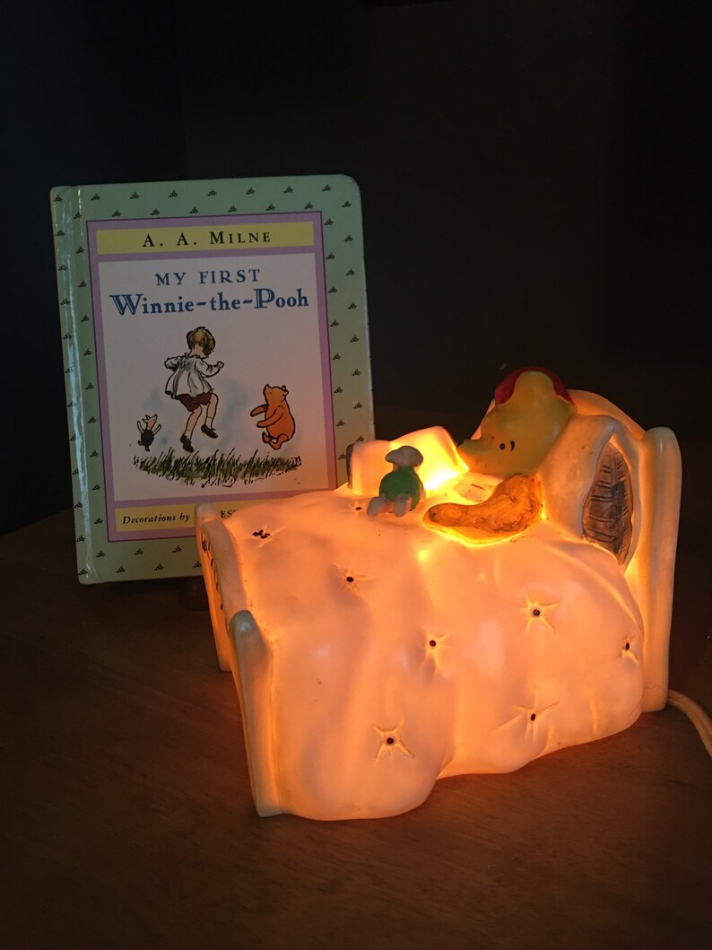 Pooh In Bed Night Light and Book