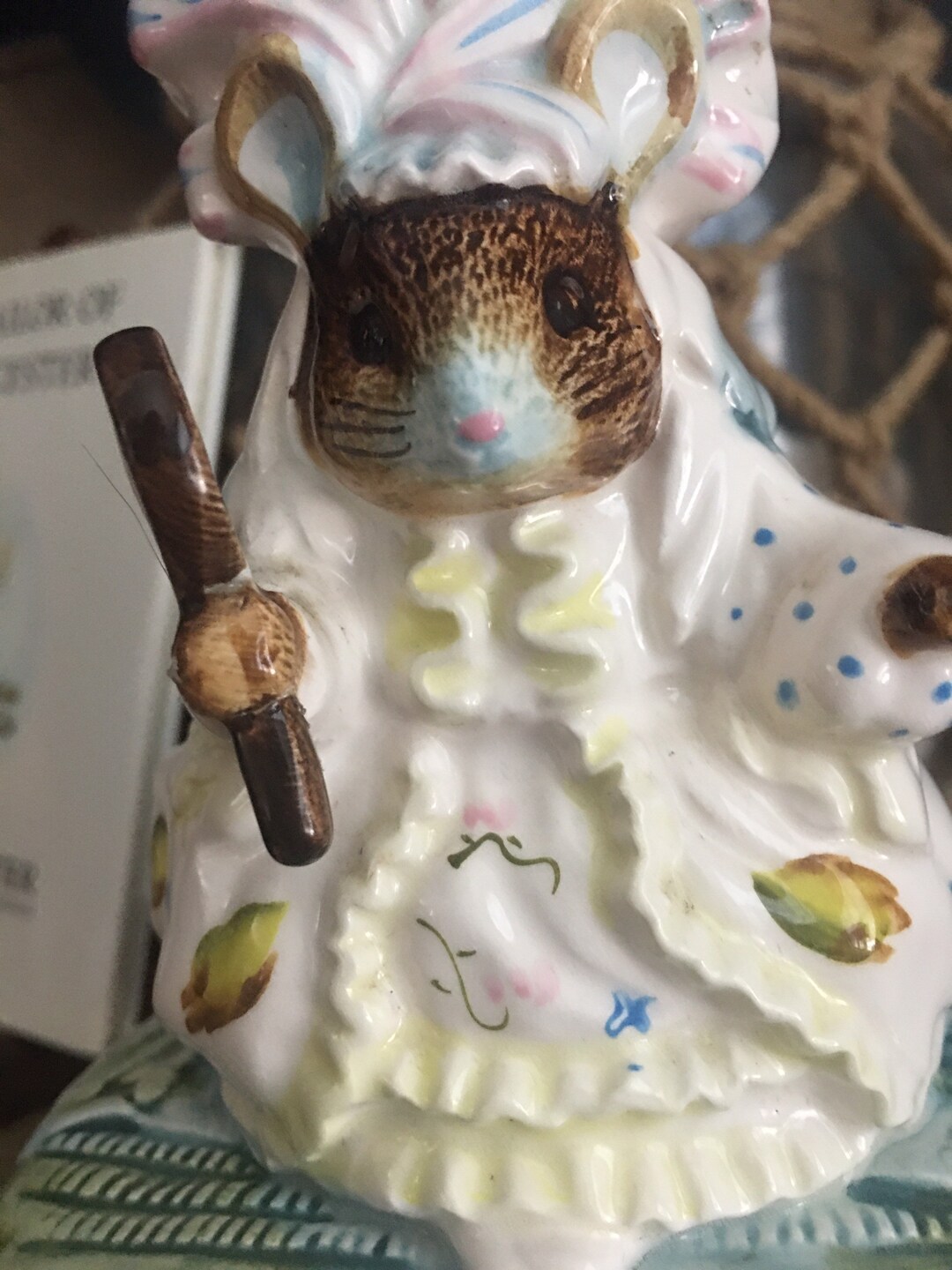 Vintage Beatrix Potter Lady Mouse Music Box, Schmid Tailor