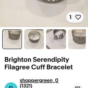 Brighton Serendipity Filagree Necklace, Cuff Bracelet and Brighton Earrings image 12