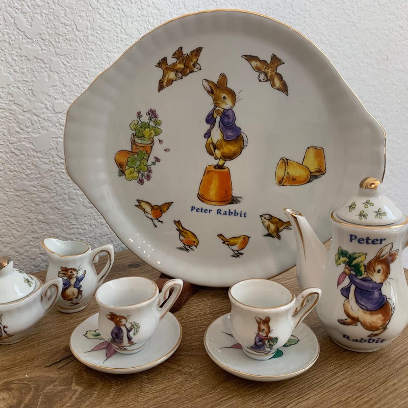 Vintage Rabbit Tea Set - Etsy