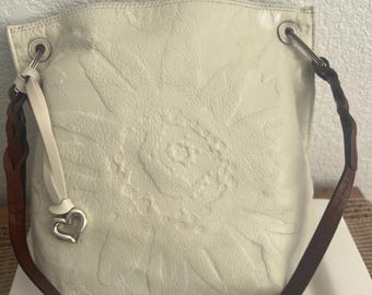 Vintage Brighton Ferrara Medallion Sunflower Crossbody Messenger Bag