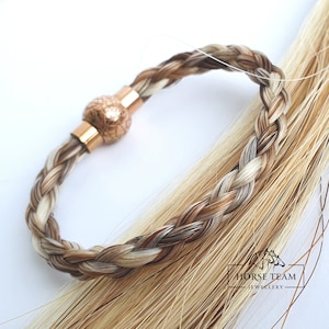 Horse hair 6 strand bracelet with stainless steel magnetic clasps, Horse hair jewelry, Horse Keepsake,  Horsehair bracelet, Horse lover gift