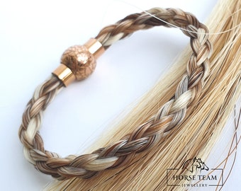 Bracciale a 6 fili di crine di cavallo con chiusure magnetiche in acciaio inossidabile, gioielli in crine di cavallo, ricordo del cavallo, braccialetto di crine di cavallo, regalo amante del cavallo