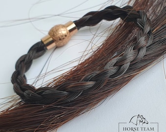 Bracciale personalizzato per crine di cavallo con fibbie magnetiche in acciaio inossidabile, gioielli di crine di cavallo, ricordo di cavallo, braccialetto di crine di cavallo, regalo per amanti del cavallo