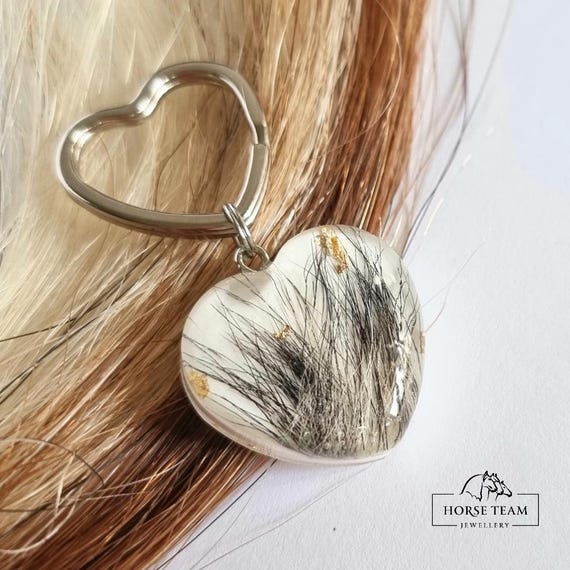 Pet Fur or HorseHair Keepsake, Memorial Resin Keychain, Lock of Hair or Fur, Loss of Pet Gift, Custom Animal Memorial