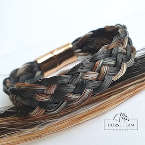 Flat braided horse hair bracelet, Custom equestrian jewelry + Tassel Key chain for FREE