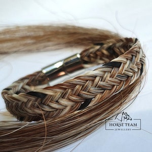 Bracelet en crin de cheval personnalisé, bijoux équestres + porte-clés à pampilles GRATUIT