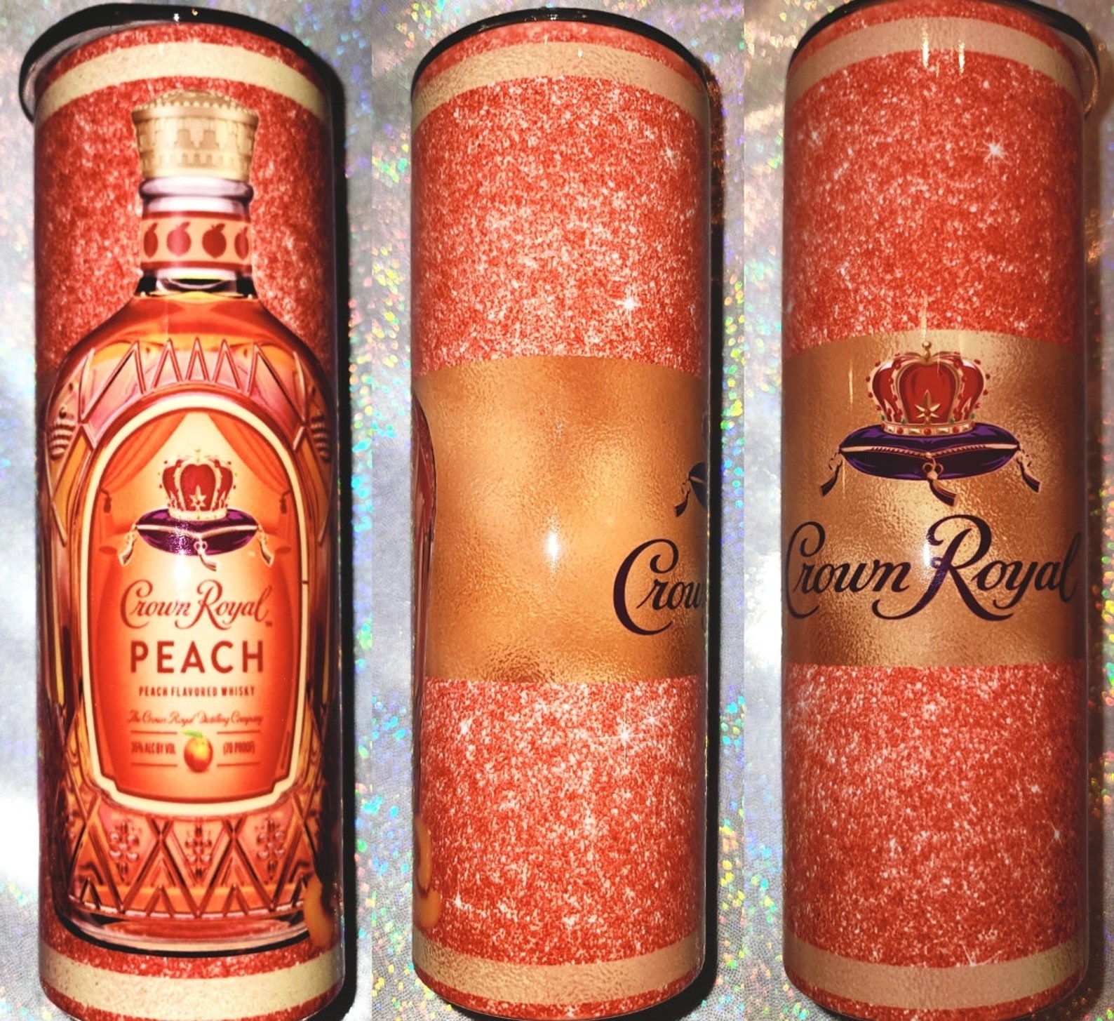 Peach Crown Royal Tumbler Etsy