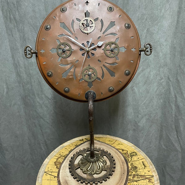 horloge steampunk / rétro vintage /JULES VERNE upcycling