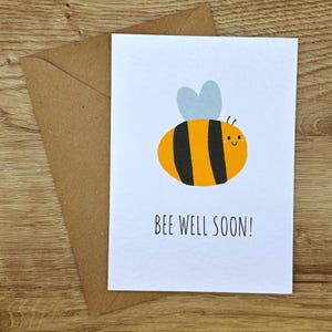 Bee Get Well Soon Card, Bee Well Soon Card, Get Well Soon Card, Pun Card, Handmade Card