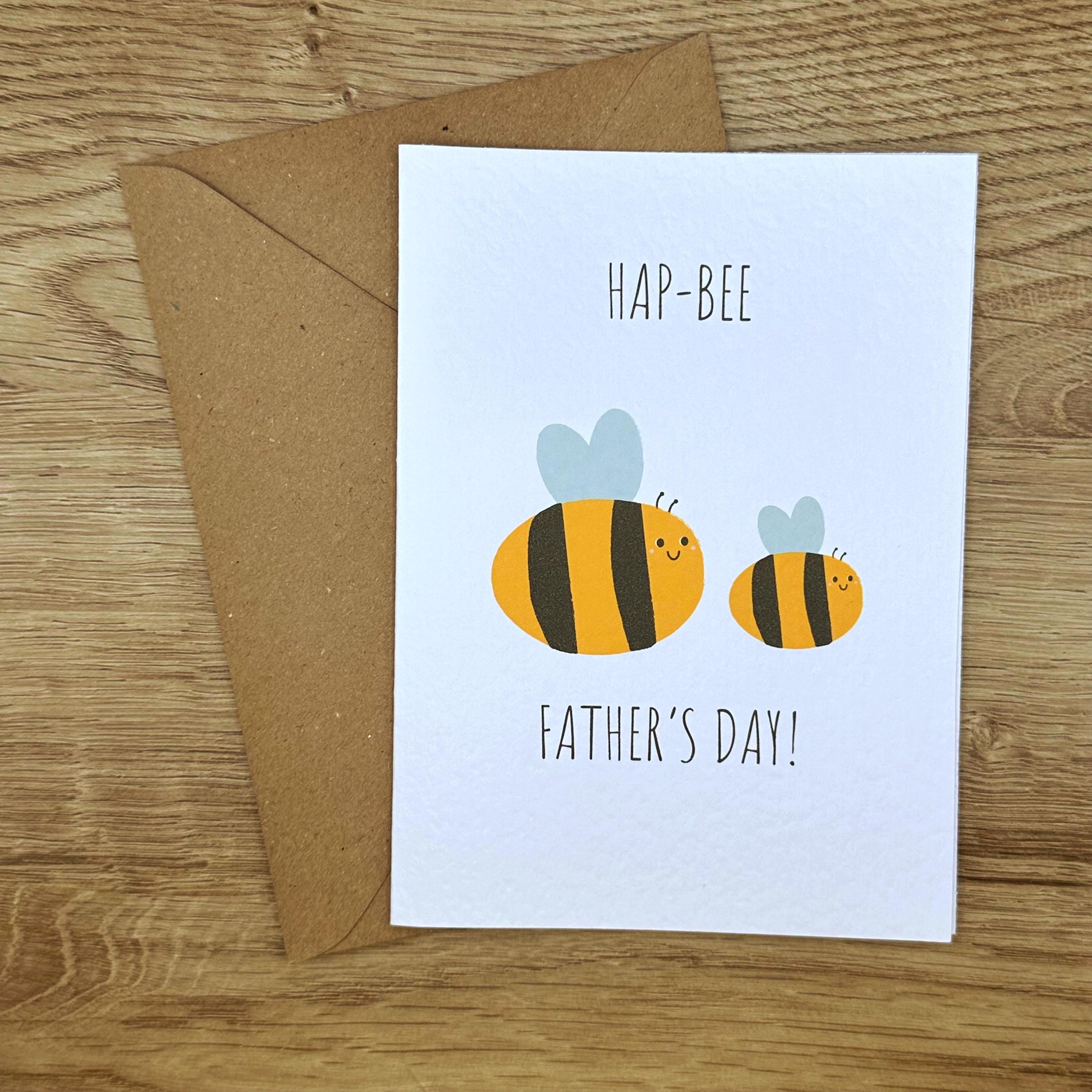 Bee Father&#39;s Day Card, Father&#39;s Day Card for Dad, Card for Grandad, Card for Grandpa, Handmade