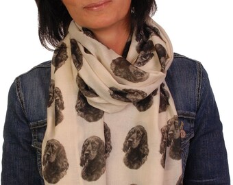 Gordon Setter scarf with dogs on -  Gordon Setter owner gifts for women - Gordon Setter print scarf - Gordon Setter Gifts