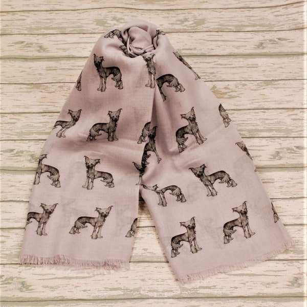 Chinese Crested Toy Dog scarf - Chinese Crested owner gift - Chinese Crested print scarf - personalised scarf - ladies fashion scarf