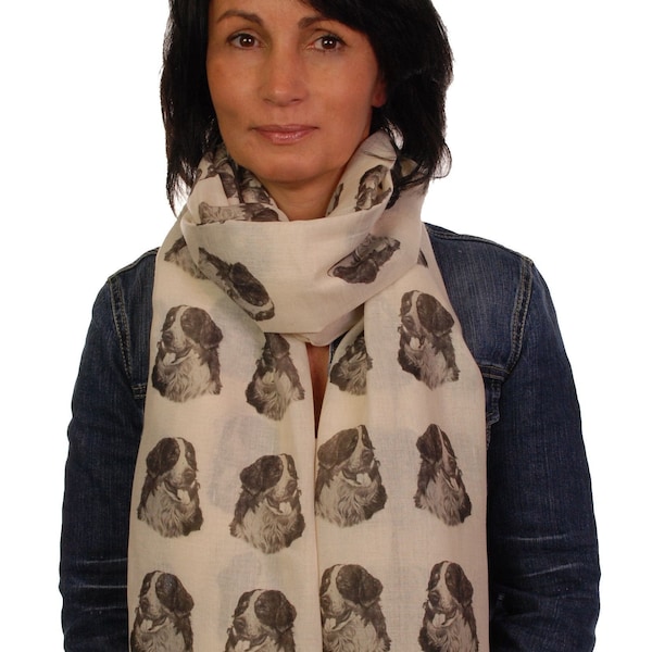 Bernese Mountain Dog scarf, Bernese Mountain Dog gifts for women, Bernese print scarf, Ladies scarves with dogs on, Bernese owner gift, dogs