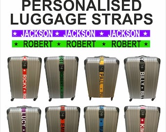 Personalised Luggage Strap, Strap with TSA combination lock, Personalised Suitcase Strap, Personalised Luggage Belt, Printed Luggage Strap