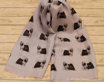 Tibetan Terrier scarf with dogs on - Tibetan Terrier owner gifts - Tibetan Terrier print scarf - personalised scarf - ladies fashion scarf