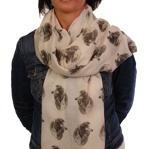 Rough Collie scarf with dogs on  OM - Rough Collie owner gifts for women - Rough Collie print scarf - Collie gifts