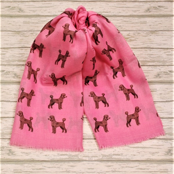 Poodle scarf - Poodle owner gift - Poodle print scarf - Poodle gifts - personalised scarf with dogs on