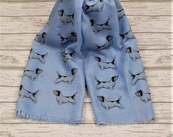 Basset Griffon Vendeen scarf - Basset hound gifts - personalised scarf - Basset Griffon owner gift - Basset print scarf