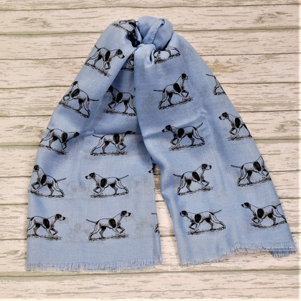 Pointer scarf with dogs on - English Pointer gifts - Pointer dog owner gift - English Pointer print scarf - personalised scarf