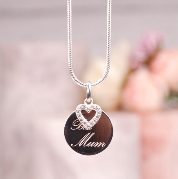 Sterling Silver Love Heart Best Mum Necklace, Mothers Day Gift, Necklace for Mum, Heart Necklace, Gift for Nan, Necklace for Daughter