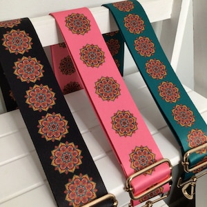 Mandala Taschengurt, Taschengurt mit Blumen Print