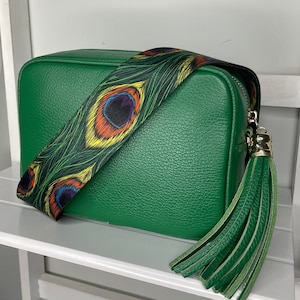 Pfau Taschengurt, Taschengurt mit Blumen Print