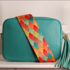 Zirkus-Harlekin-Taschengurt, handgefertigter Crossbody-Taschengurt, anbringbarer Schultertaschengurt für Handtaschen, Ersatztaschengurte, Gitarrengurt
