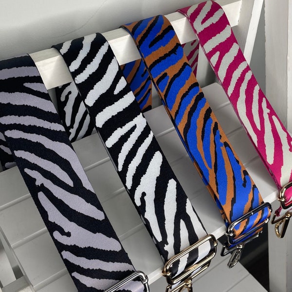 Zebra print bag strap, crossbody Bag Strap - Shoulder Straps for Handbags - Replacement Bag Straps