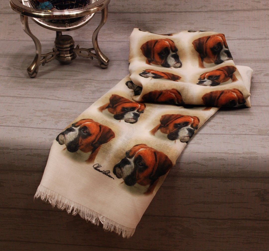 Boxer Dog Scarf With Dogs On, Boxer Dog Gifts for Women, Boxer Dog