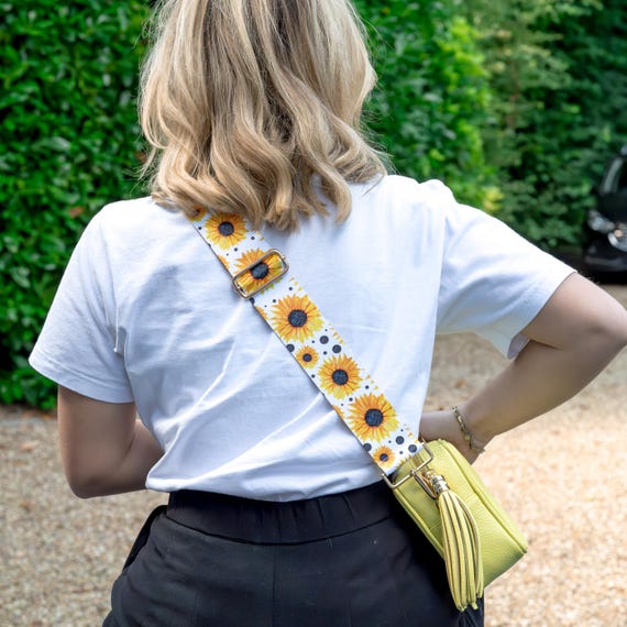 Sunflower Bag Strap, Handmade Crossbody Bag Strap, Flower