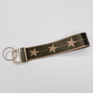 Llavero hecho a mano Star Line, correa de muñeca para llaves, pulsera, correa de llavero de tela, llavero personalizado, correa de muñeca de bolso