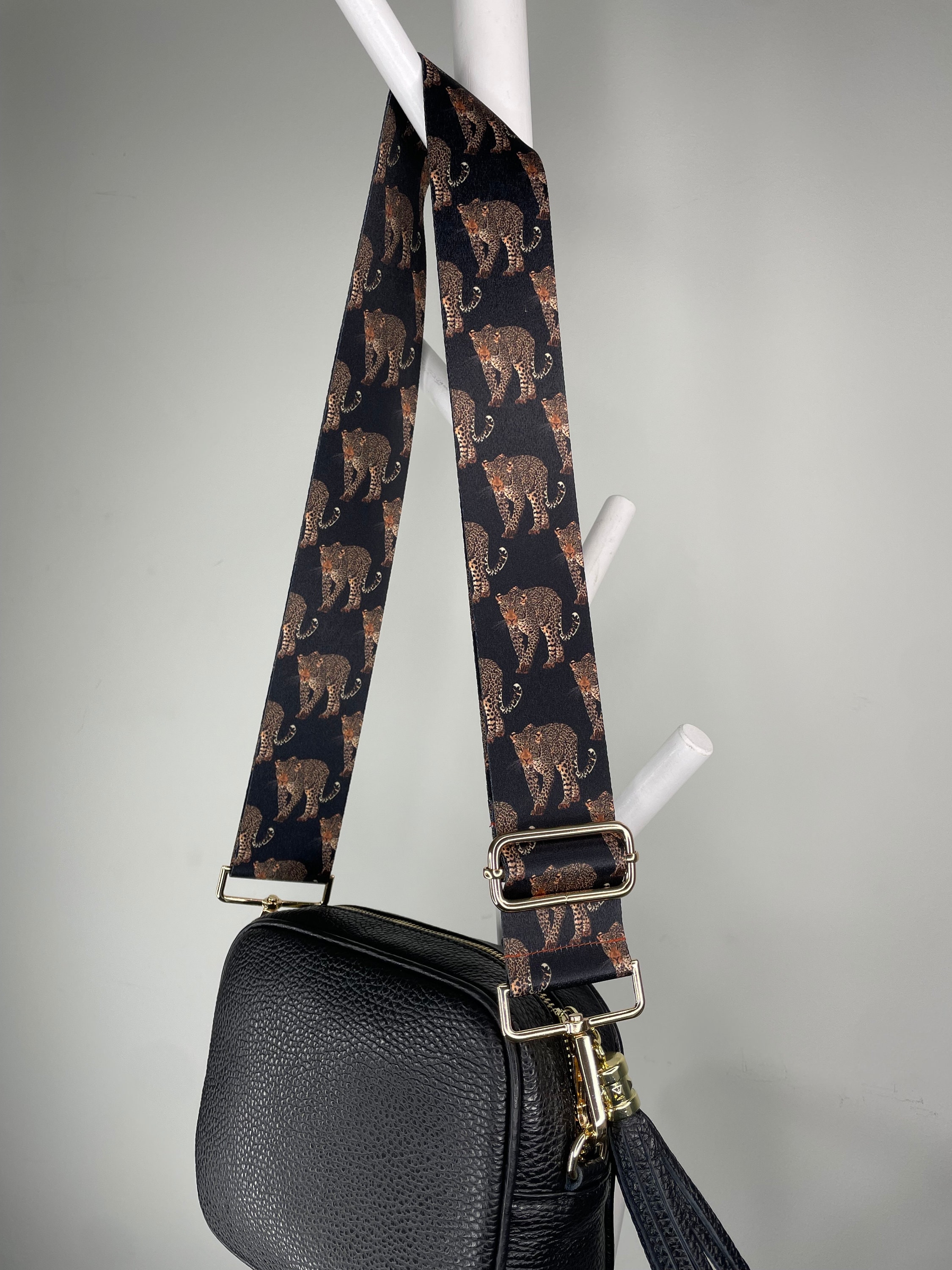 Tracolla Larga Per Borsa Leopardata - Regolabile 78-139 Cm, Poliestere, Con Moschettone - Foto 4