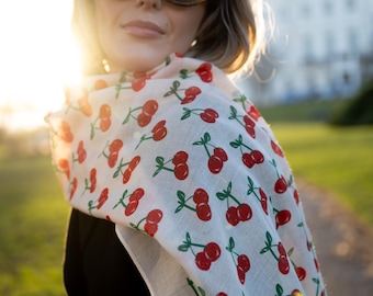 【新品未開封】Cherry-Pattern Scarf & Tote Set sc1070-