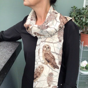 Hand Printed Owl scarf - Owl print scarf - personalised owl gifts