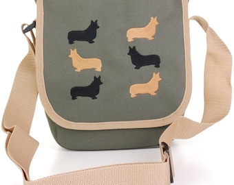 Pembroke Corgi embroidered cross body bag, Dog walking bag, Pembroke Corgi gifts, Dog walker thank you, Corgi gifts
