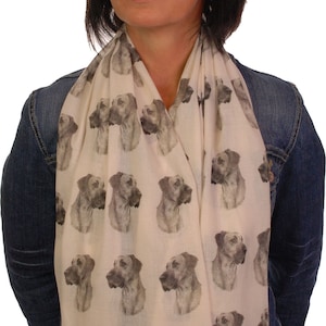 Great Dane scarf with dogs on - Great Dane owner gifts for women - Great Dane print scarf
