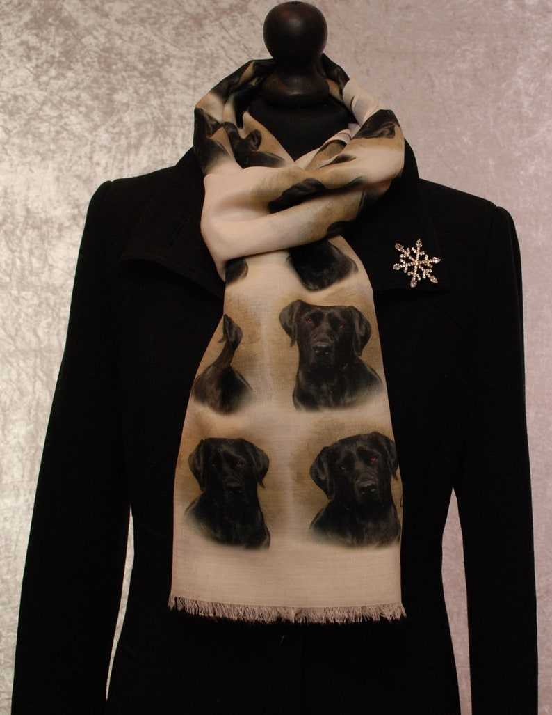 Labrador Retriever scarf with dogs on Black Lab gifts for Etsy