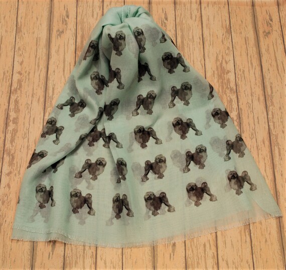 Lancashire Heeler scarf with dogs on dog print scarves for women
