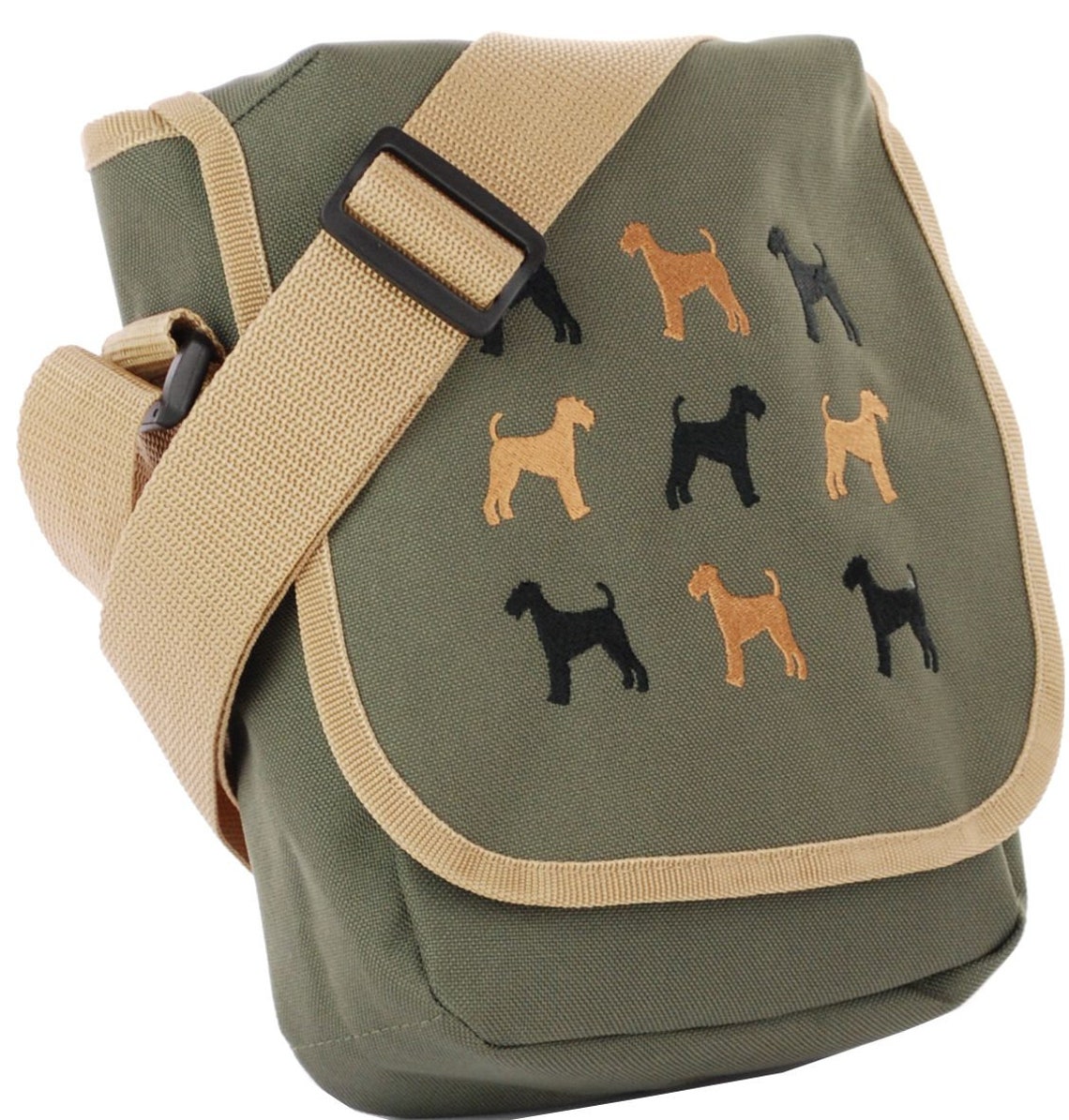 Airedale Terrier Dog walking bag embroidered cross body bag Etsy