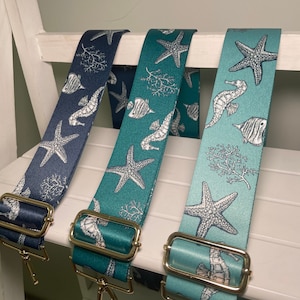 Correa para bolso Oceancore, Crustaceancore, correa para bolso bandolera con diseño de caballito de mar, hecha a mano en el Reino Unido