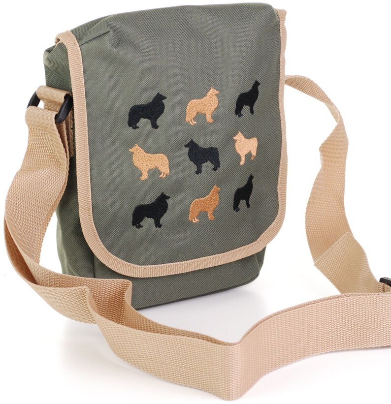 Dog walking bag Rough Collie embroidered cross body bag Rough Etsy