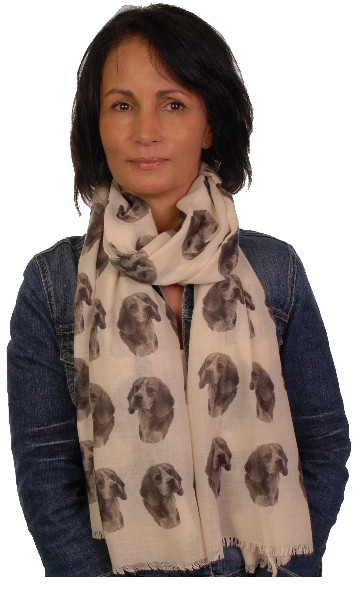 Beagle scarf with dogs on - Beagle owner gifts for women - Beagle print scarf