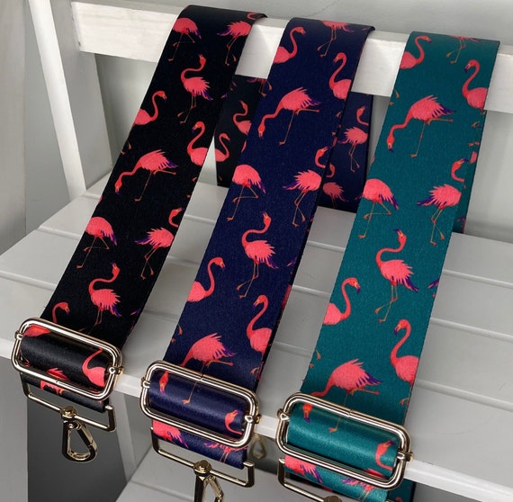 Flamingo design bag strap, Handmade Crossbody Bag Strap, Shoulder Strap for Handbags, Replacement Bag Strap